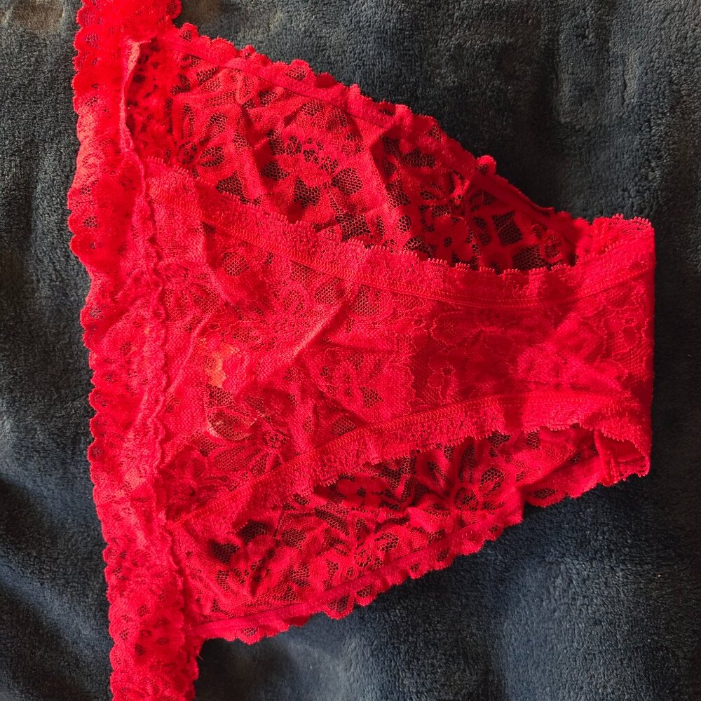 Victoria's Secret Red Lace String Bikini Panties